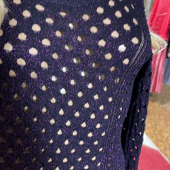 ROCK & REPUBLIC PURPLE GLITTER PULLOVER SWEATER - Picture 2 of 6